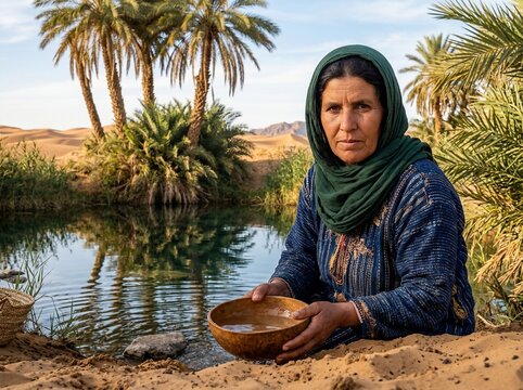 Woman at oasis