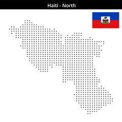 Obraz premium Map of Haiti region North in small size square dots