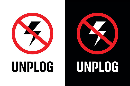 unplug icon on white background