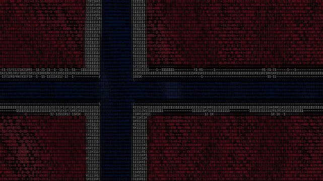 Norway flag brick wall background, dark textured norwegian national symbol, patriotic brickwork pattern for scandinavian concepts