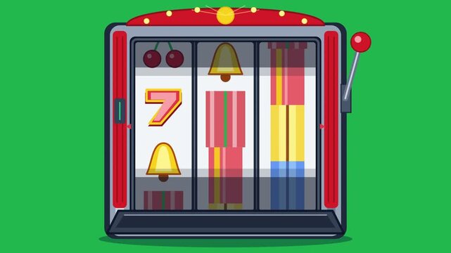 Slot Machine Winning Jackpot With Triple Seven Symbols On Green Background
