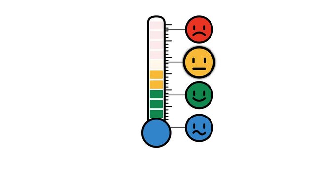 Customer Satisfaction Meter with Emoticons - A Visual Representation of Feedback and Service Quality.