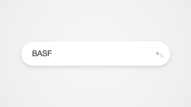 Typing And Searching BASF On A Browser Displayed On Computer Screen