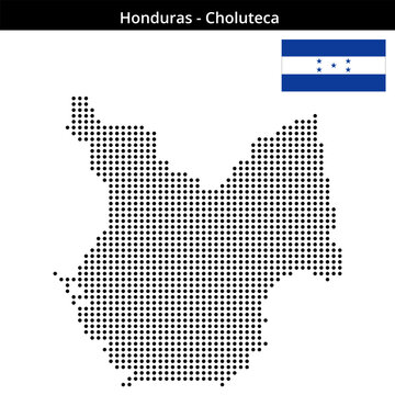 Map of Honduras region Choluteca in medium size dots