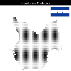 Obraz premium Map of Honduras region Choluteca in medium size square dots
