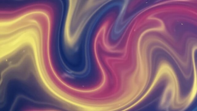 Dynamic Abstract Fluid Gradient Background in Vibrant Blue, Magenta Pink, and Yellow with Smooth Motion and Copy Space