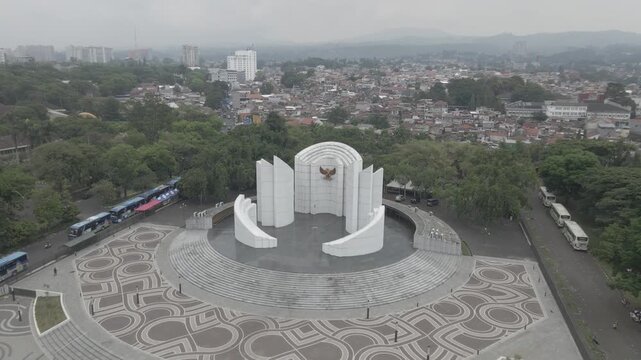 Aerial View of the Monumen Perjuangan Bandung