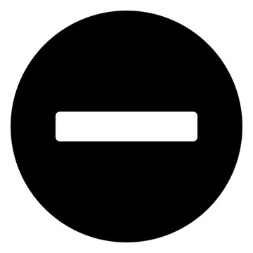 Minus Sign in Circle Silhouette Icon