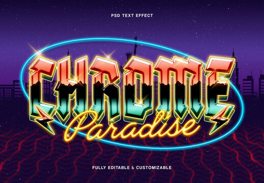 Retro Neon Synthwave Text Effect