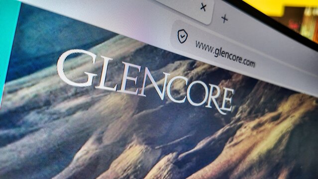 www internet concept displaying on screen the Glencore website...Glencore is one of the world's largest globally diversified natural resource companies