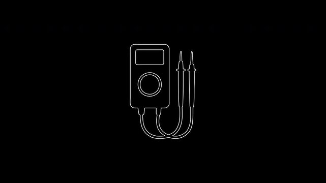Digital multimeter measuring tool self drawing animation