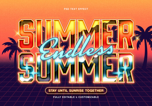 Chrome Summer Text Effect