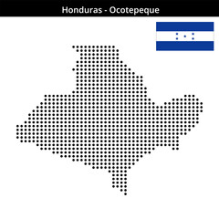 Obraz premium Map of Honduras region Ocotepeque in medium size dots