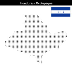 Obraz premium Map of Honduras region Ocotepeque in small size dots