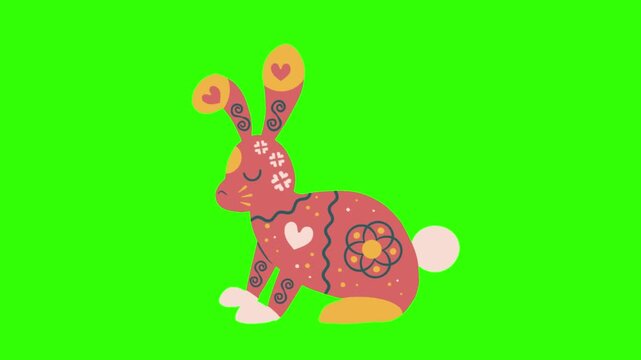 easter bunny with easter eggs