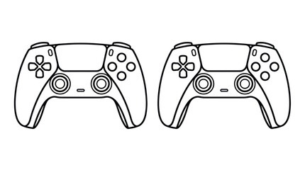 Video game controllers for dual player console gaming. © muhammad