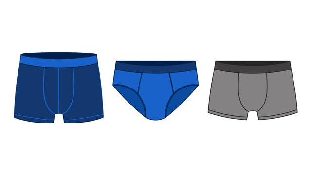 Men's underwear set with boxer briefs and briefs illustration