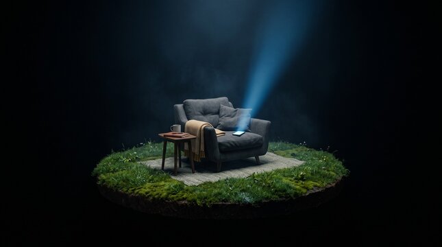 Visualizes the extreme personal isolation caused by hyper-personalized AI feed algorithms