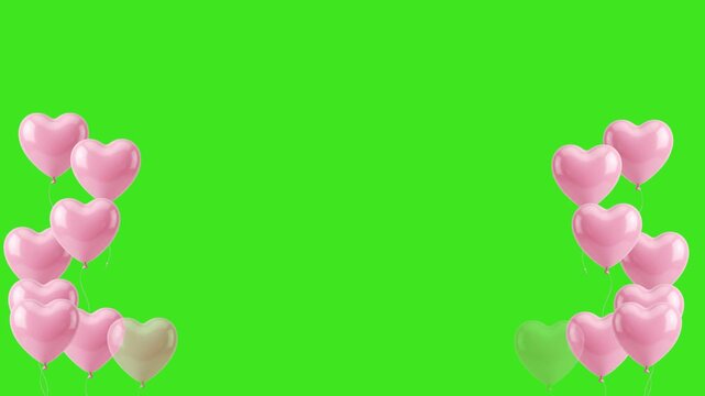 animated green screen background cute soft pink balloon