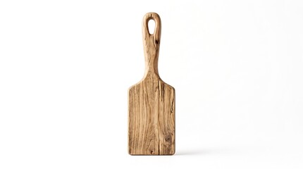 Fototapeta premium Rustic Wooden Serving Paddle Board Crafted From Natural Grain Hardwood for Kitchen Food Preparation and Elegant Charcuterie Presentation