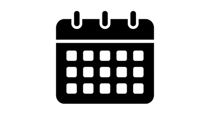 Naklejka premium Black calendar icon isolated on white background