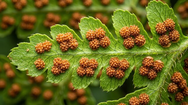Macro Fern Leaf with Mature Sori