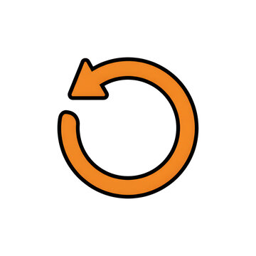 Orange circular arrow icon representing refresh or reload action