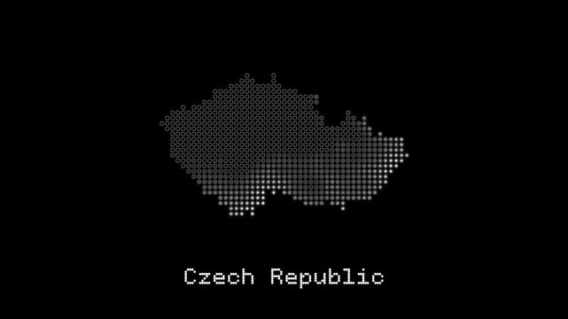 Digital map of czech republic country animation
