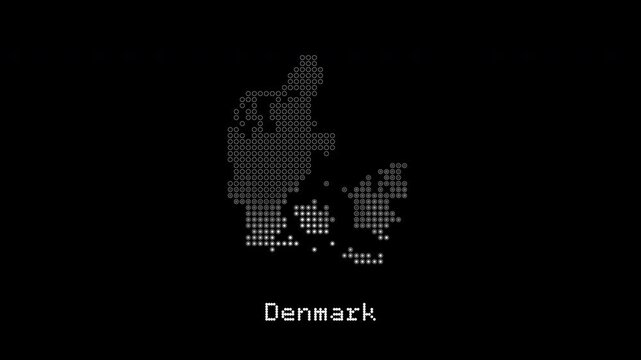 Denmark country map showing on a digital screen