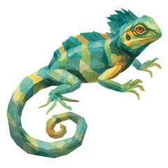 Watercolor drawing of Basilisk, on clean white background © John