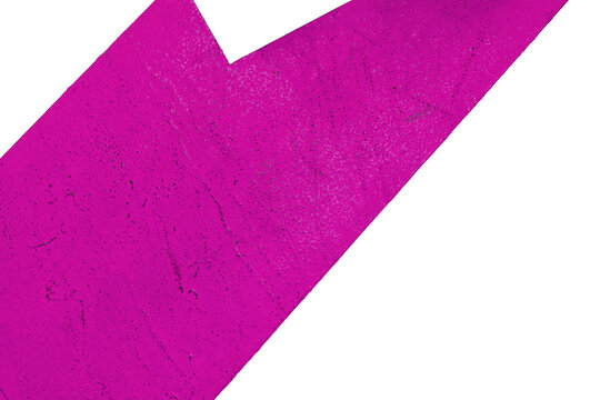 solated textured abstract geometric neon magenta pink shape on pure white background, vibrant design asset