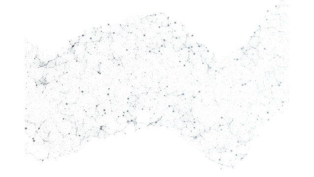 Abstract digital network structure isolated on transparent background