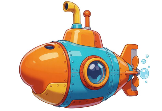 Cartoon Submarine Transparent Background