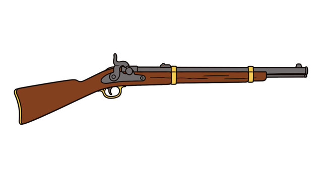 Antique rifle vector illustration isolated on white