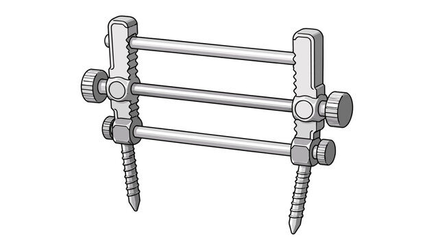 Orthopedic clamp surgical instrument cartoon vector icon
