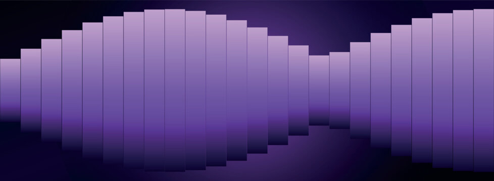 Abstract Purple Soundwave poster Background with 3D Geometric Wavy Pattern for Digital Media