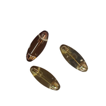 Three brown gold hair barrettes isolated on a transparent background