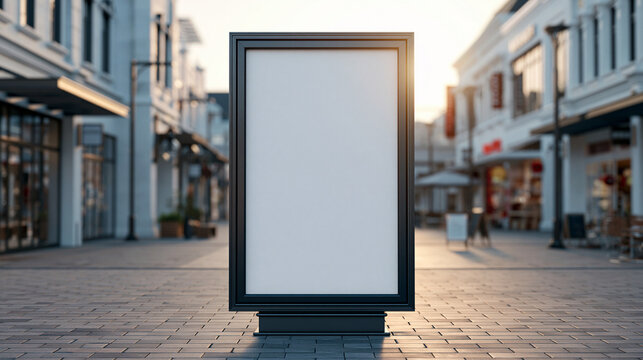 Blank Billboard Advertisement in Urban Shopping District