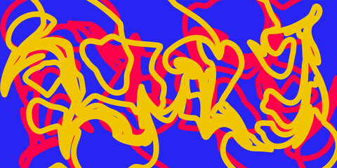 Abstract colorful graffiti scribble background with bold freehand marker lines and expressive doodle composition © Bakhtawar 