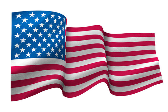 Flag of the United States waving in the wind during daylight hours