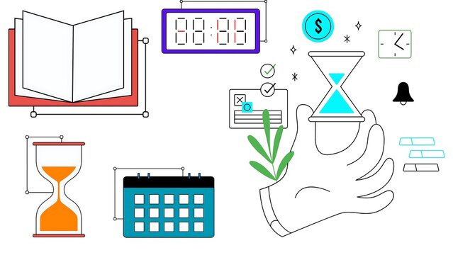 Modern vector illustration of time management, productivity, scheduling, and planning concepts on a white background