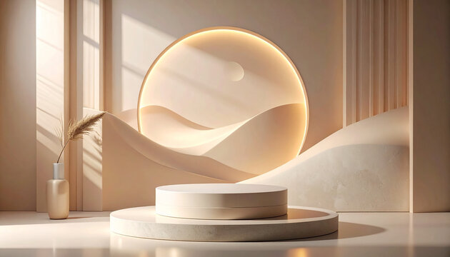 Elegant Podium with Glowing Sphere