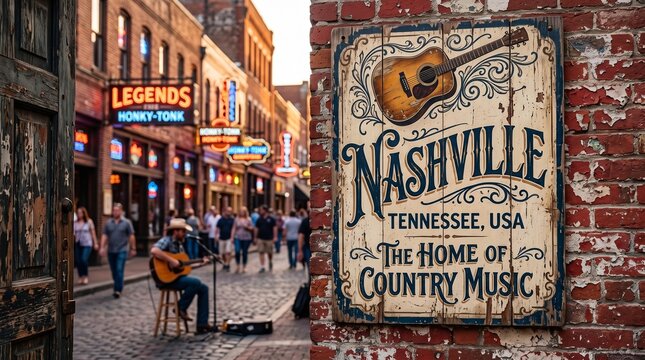 Nashville Tennessee Home of Country Music Street Sign