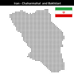 Fototapeta premium Map of Iran region Chaharmahal-and-Bakhtiari in medium size square dots