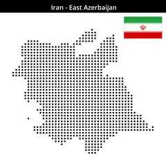 Obraz premium Map of Iran region East-Azerbaijan in medium size square dots