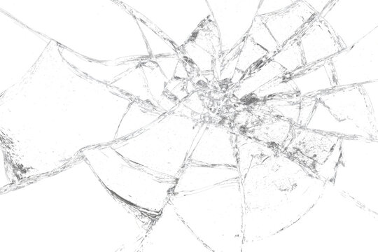 Realistic broken glass screen crack overlay PNG on transparent background