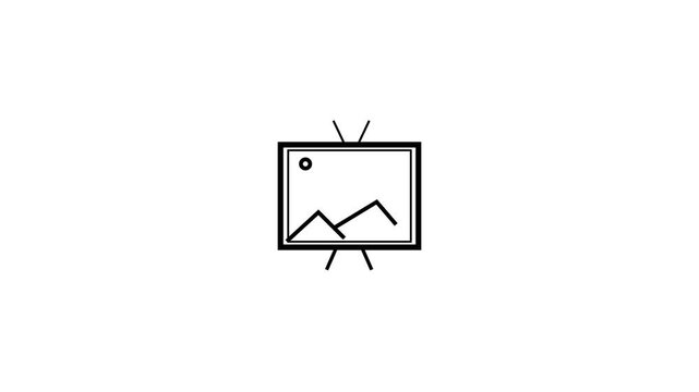 Photo line icon. Continuous one line with curl. Image thumbnail sign. Picture placeholder symbol.