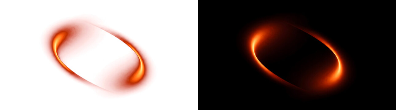 Glowing fire energy ring with orange flame swirl effect suitable for design overlay in PNG, Transparent and Black Background Versions