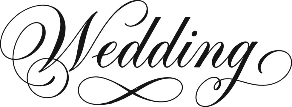 Elegant calligraphy wedding typography design for invitations and romantic event stationery