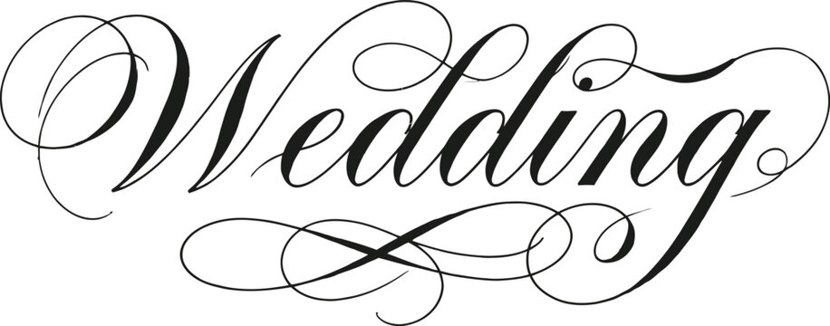 Elegant calligraphy wedding typography design for invitations and romantic event stationery